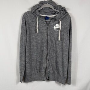 Nike Vintage Y2K Blue Tag Heather Gray Full-Zip Hoodie. Womens size XXL. Pockets